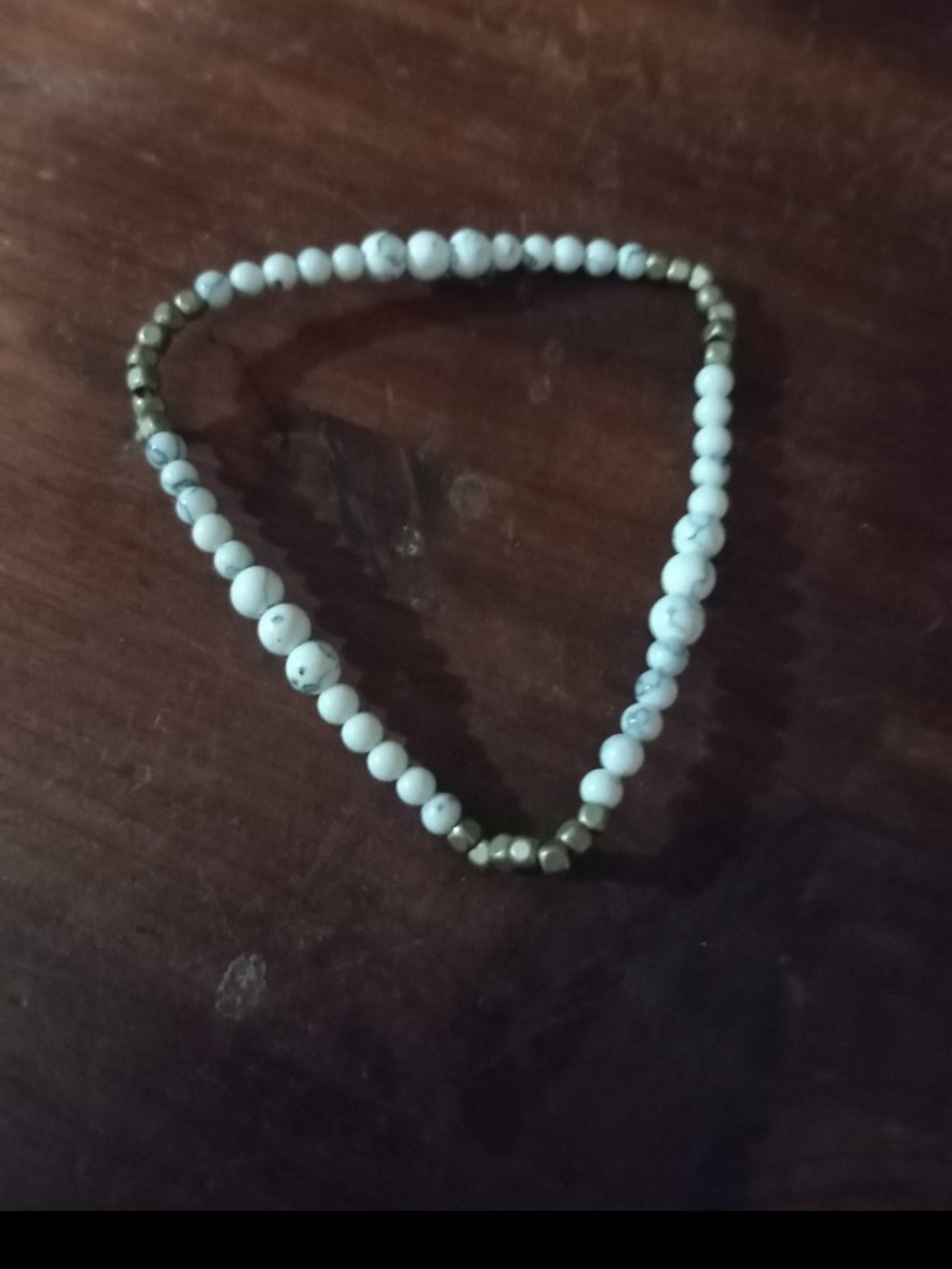 Beaded  Stretch Bracelet - White